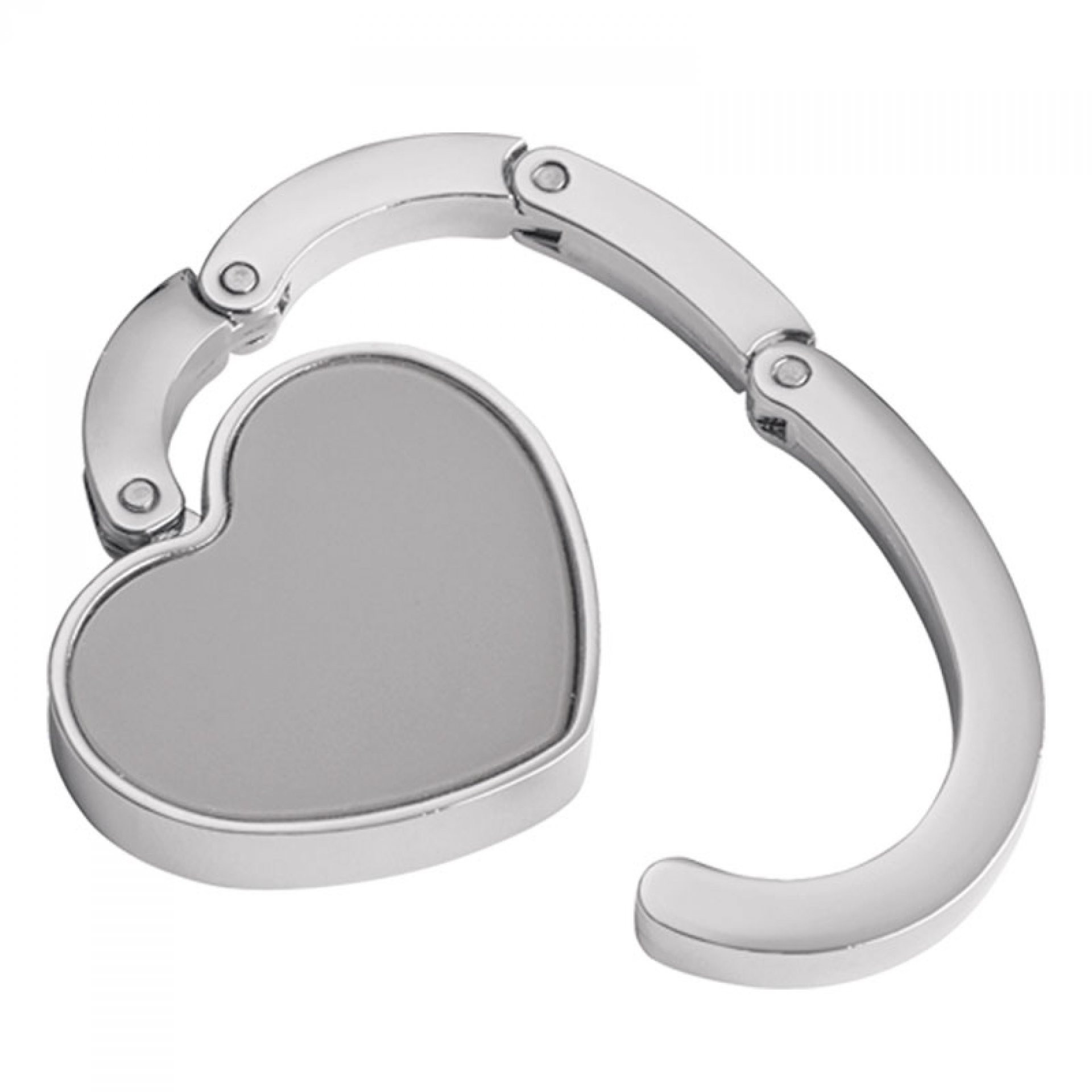 GANCHO CARGA BOLSO CORAZON PLATA personalizado | Regalos corporativos Colombia